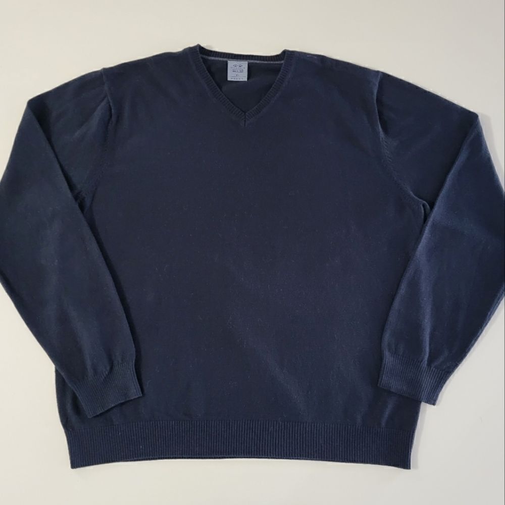 Snake Eyes Dry-18 Men's Black V-neck Long Sleeve Pullover Golf Sweater